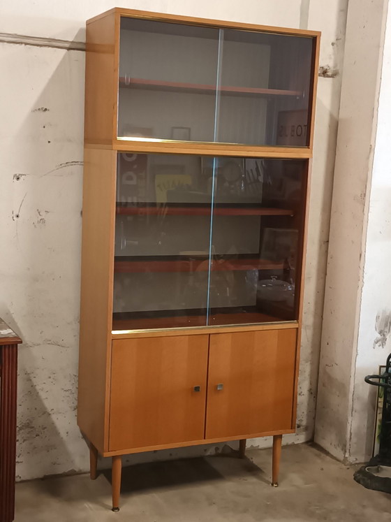 Stylish display cabinet with top section – Wood, Glass (photo 3 of 13)