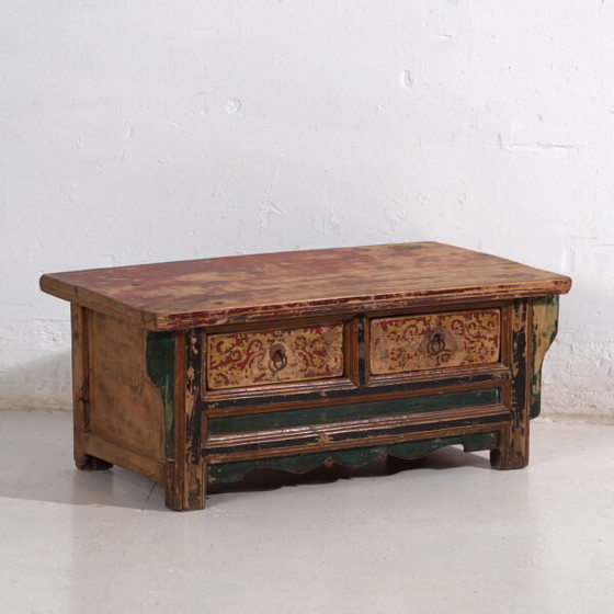 Tavolo kang policromo Shanxi con due cassetti – Cina, c. 1930 – Tavolini da caffè, Iron (photo 5 of 25)