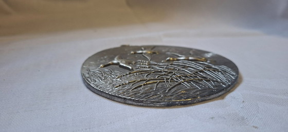 Zinn Medaillon 3D Enten Motiv – Wanddekoration, Metal (photo 4 of 5)