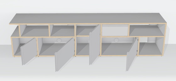 Image 1 of Tylko Sideboard in Grey Plywood with Doors and Drawer