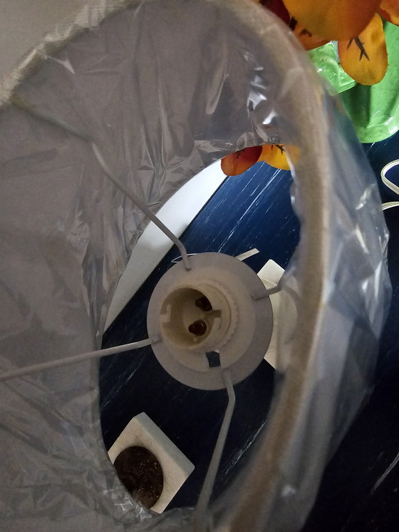 Image 1 of 2 Art Deco Alblast table lamps with brass