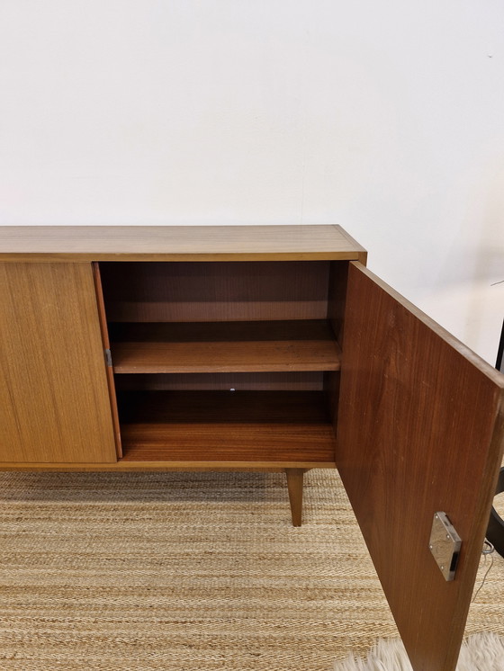 Image 1 of Petit buffet / Jardinière Vintage Placage Teck 70s
