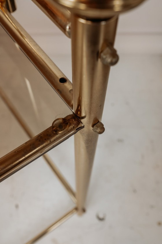 Image 1 of Vintage brass vanity table with stool