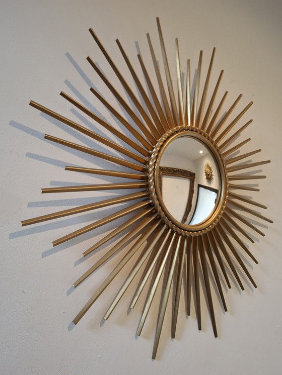 Image 1 of Miroir soleil 50cm Chaty Vallauris signé convexe de 1960.