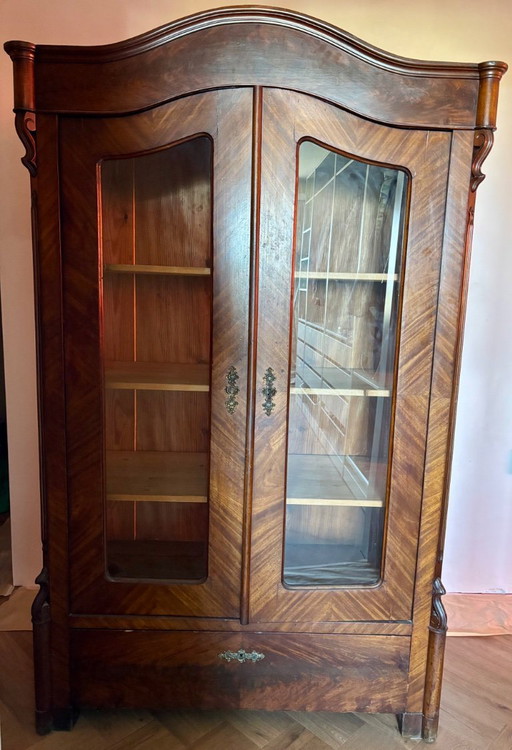 Antique Wooden Display Cabinet - Classic European Design