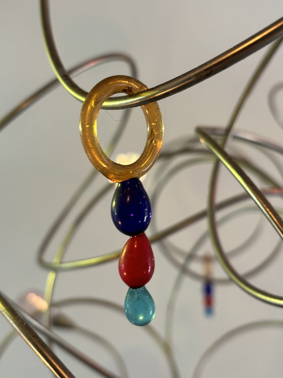 Image 1 of Harco Loor pendant lamp 12 light points “strawberry” Dutch design