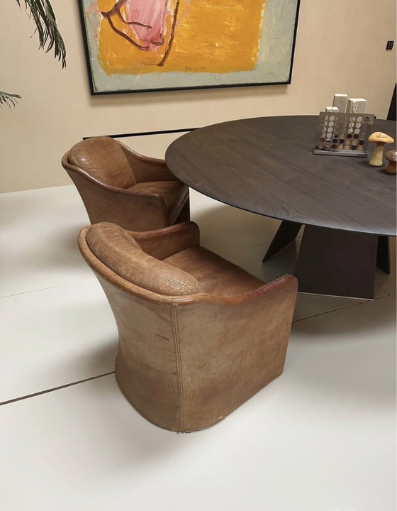 Image 1 of Coppia di sedie classiche in pelle Minotti