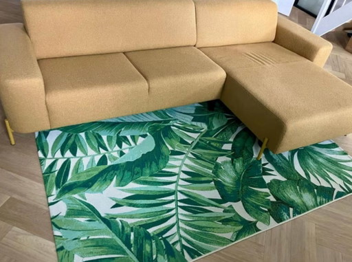 Montel senfgelbes Sofa mit 2-Personen-Chaiselongue