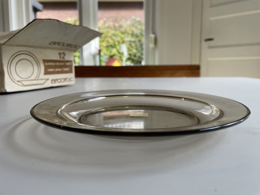 Vintage Arcoroc Französische Glasteller 12 Stück neu im Karton