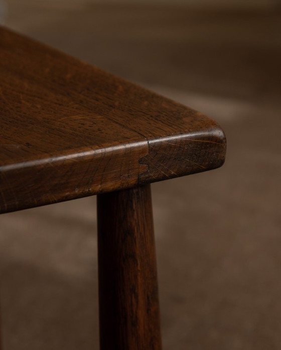 Image 1 of Vintage Brutalist Solid Oak Nesting Tables (Set of 3) – Dutch, 1970s