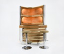 Bar set with 2 stools attributed to Willy Rizzo, 1970s