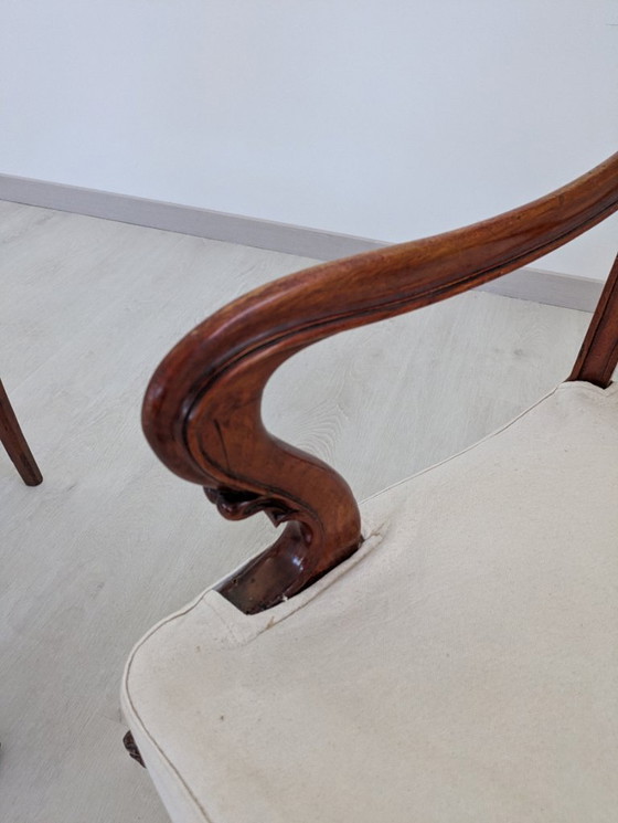 Image 1 of Art Nouveau - Sessel (2) - Holz, Stoff