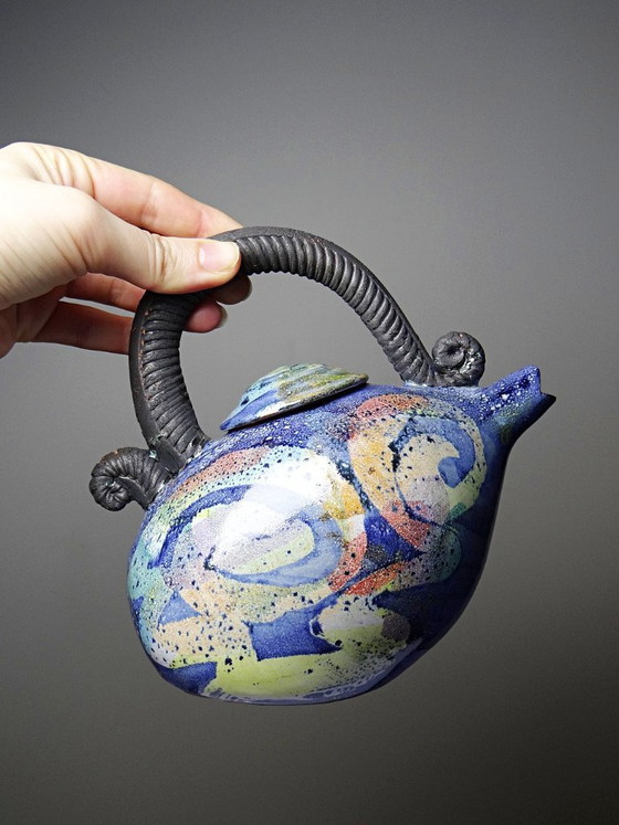 Image 1 of Terracotta teapot, US studio, 1950s-1970s, David Constantine White style