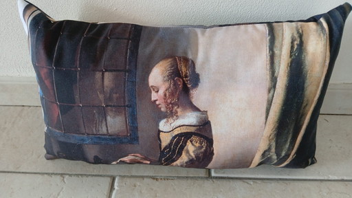 Coussin décoratif Vermeer Fille lisant une lettre à la fenêtre Nouveau