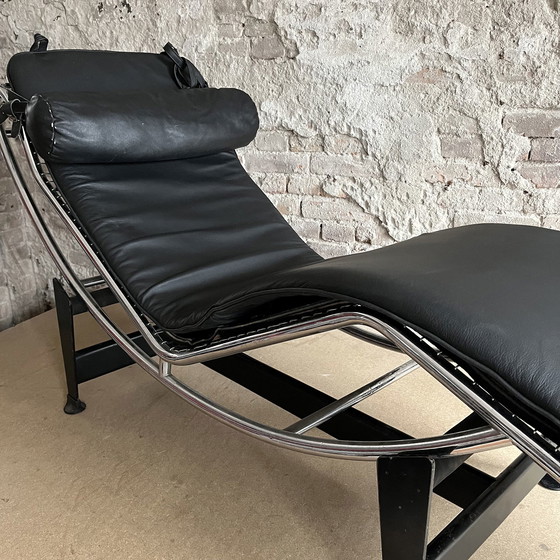 Image 1 of Lounge Chair By Cassina In Chrome With Black Pony Skin