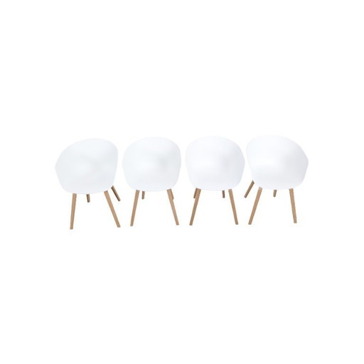 Set van 4 Hay AAC 22 fauteuils, ontwerp van Hee Welling, wit