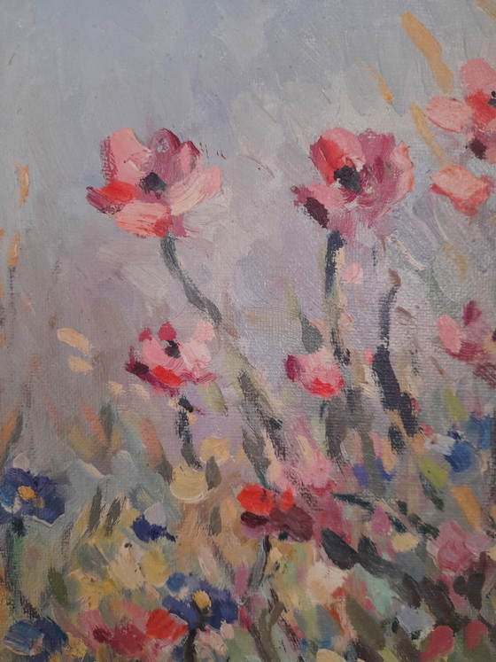 Image 1 of Pair of Danish floral paintings signed Allan Karms