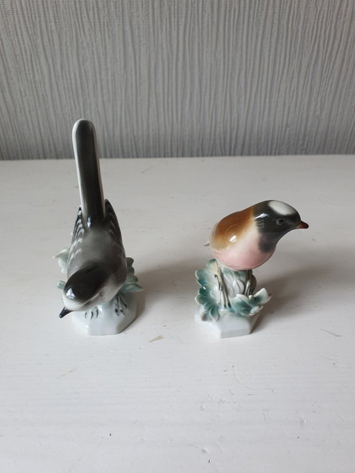 Lot de 2 oiseaux en porcelaine Unterweißbach (Heinz Schaubach)