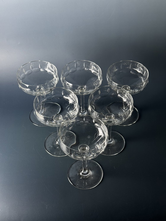 Image 1 of 6 Cocktailglazen - Verreries Doyen, jaren 1930