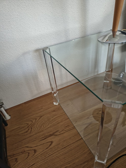 Mesa auxiliar cuadrada de cristal