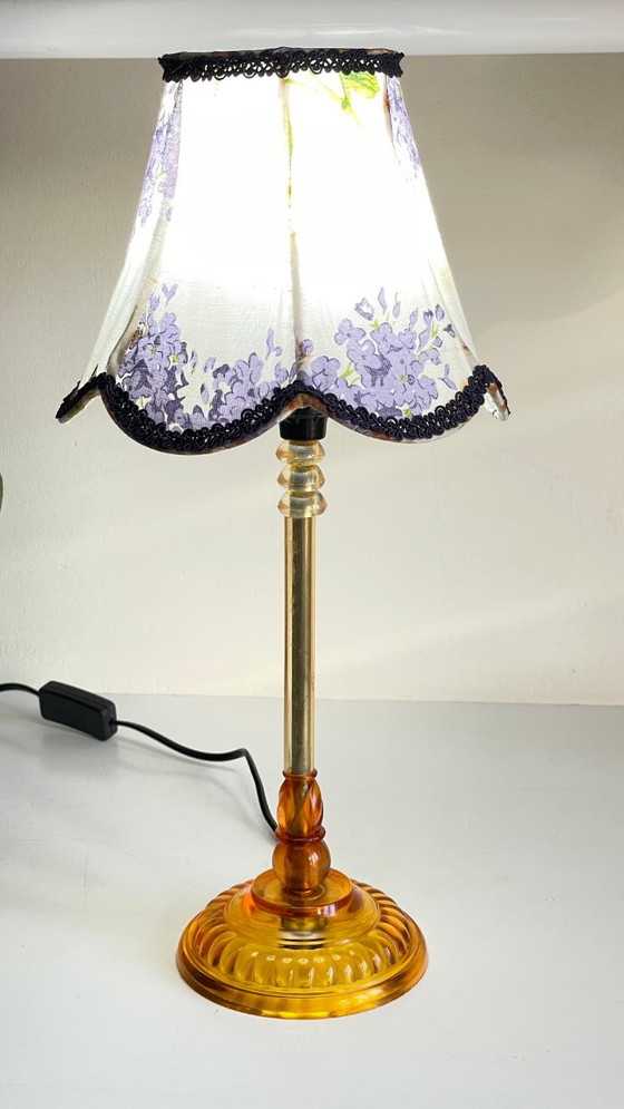Vintage Plexiglas and lilac fabric lamp – Table lamps, Textile (photo 16 of 29)