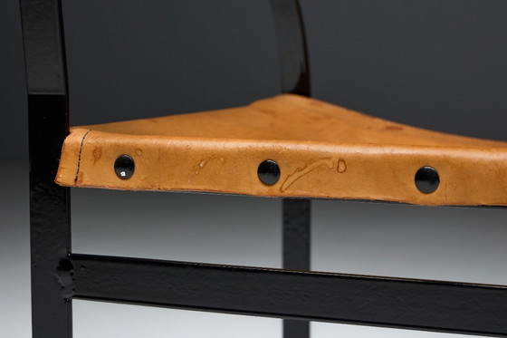 Image 1 of Cognacbruine leren fauteuil, België, jaren 60