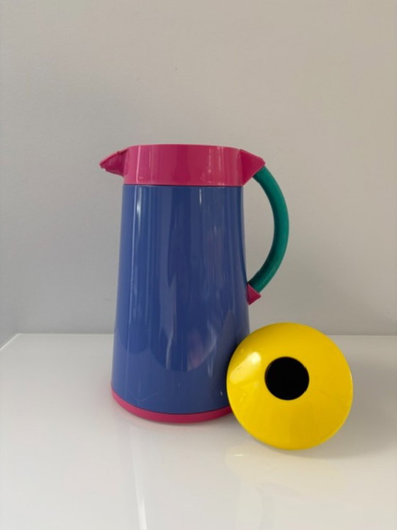 Vintage 80s colorful Memphis design thermos, Crockery, Plastic, Glass, Multi Color (photo 8 of 16)