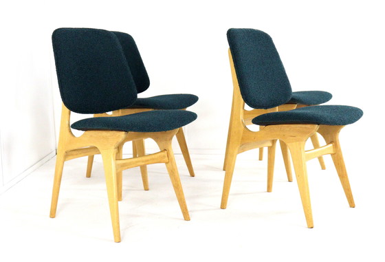 Image 1 of Set van 4 vintage eetkamerstoelen reupholstered