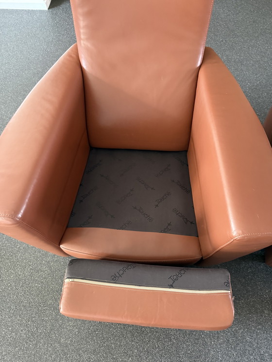 2 Poltrone e Pouf di Touche, Ottima Qualità – Leather, Metal (photo 5 of 5)
