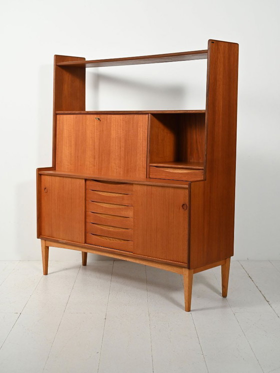 Image 1 of Credenza in teak con libreria integrata di Brantorps