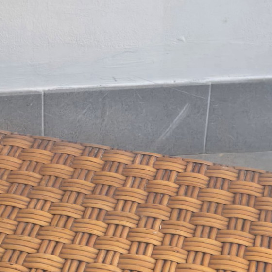 Image 1 of PRACHTIGE VINTAGE SALONTAFEL UIT DE JAREN 60, GEMAAKT VAN BEUKENHOUT, ROTAN, MESSING EN GLAS