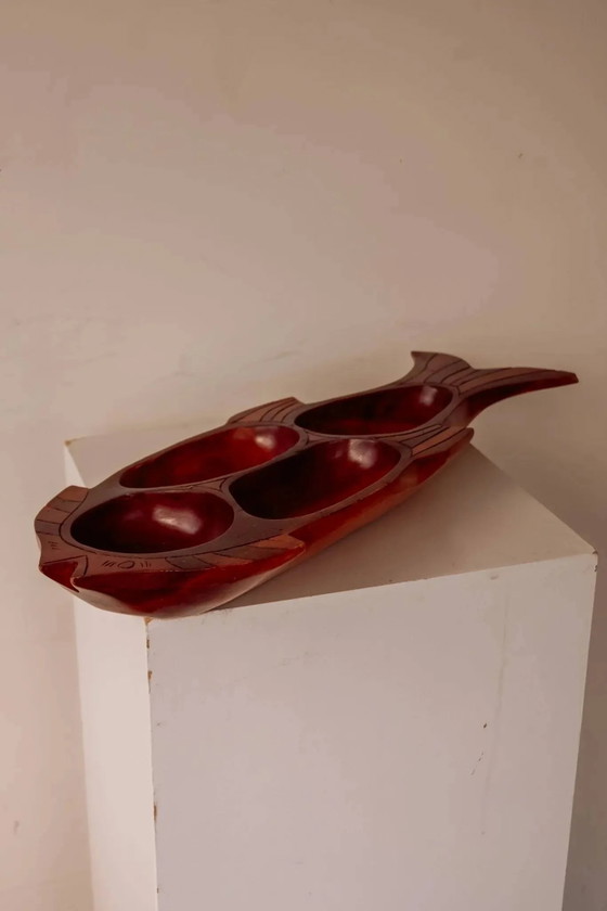 Large wooden aperitif board in the shape of a fish. – Table accessories, Vintage (photo 2 of 6)