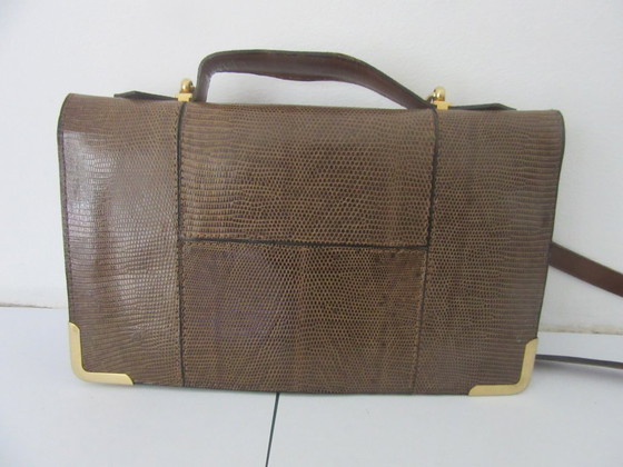 Image 1 of Bolso de mano/bandolera de piel de lagarto repujada con monedero.