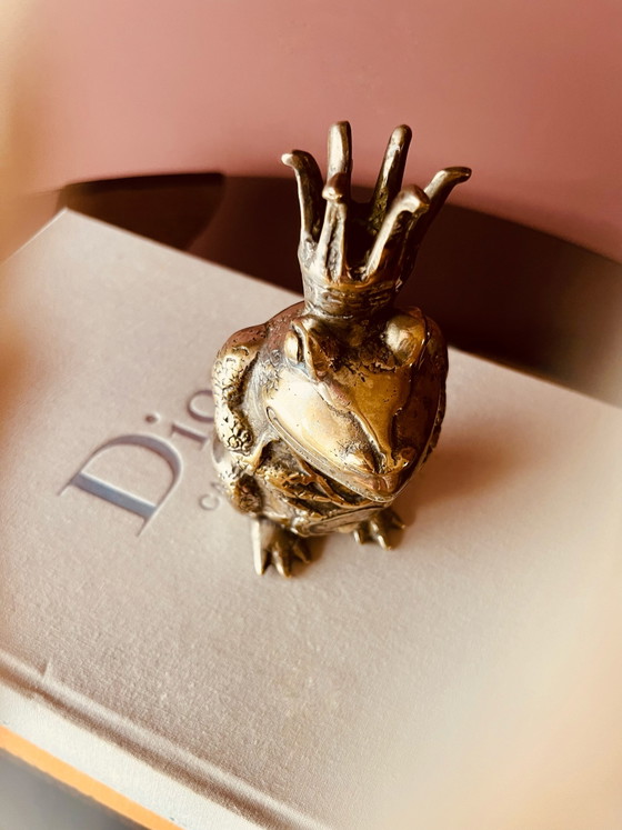 Image 1 of Bronze Frog Prince candlestick
