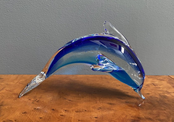 Image 1 of Delfino di vetro blu