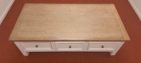 Image 1 of Ashbourne country coffee table with drawers | white & wood