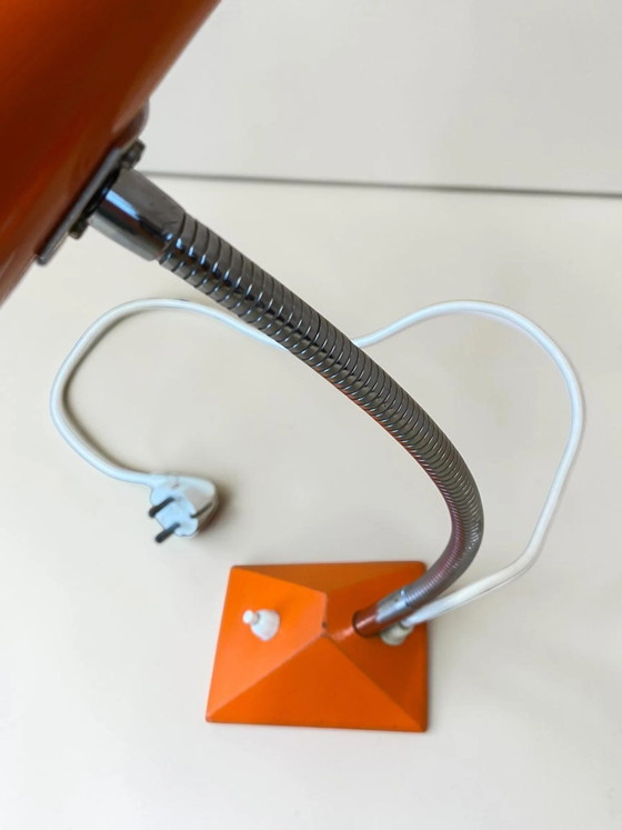 Space Age Tafellamp Oranje Jaren 70 | Vintage Mid-Century Bureaulamp | Retro Design Lamp – Tafellampen (photo 16 of 18)