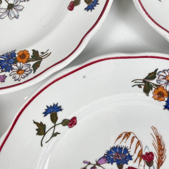 Set of 6 Dinner Plates "Agreste", Sarreguemines, Late 20th Century, Pyroblan – Crockery, Porcelain, Vintage (photo 10 of 13)