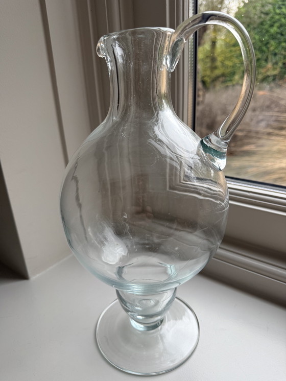 Image 1 of Brocca/vaso alto in vetro spesso, modello classico con orecchio