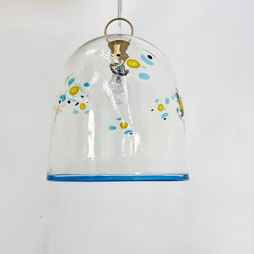 Mid-century design La Murrina glass hanging lamp flowers , 1970s , Italy