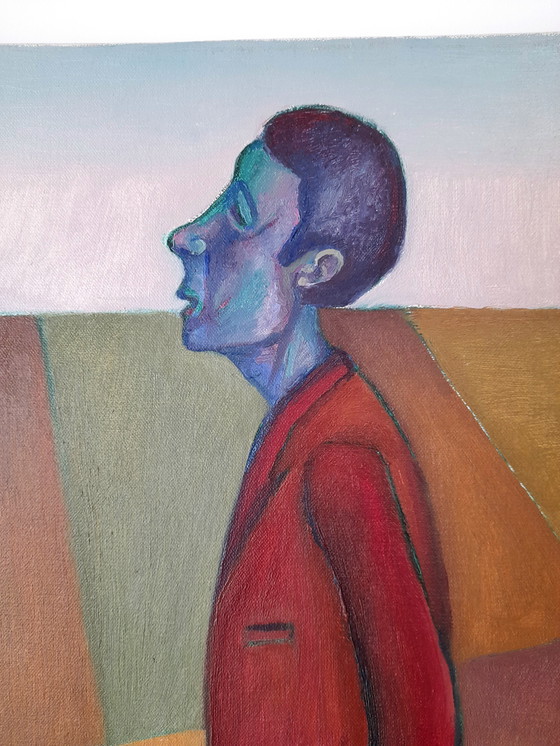 Image 1 of "Songeur" oil on canvas signed Gaston Relens