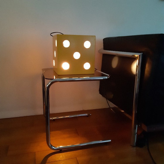 Image 1 of Lampada a dadi in legno vintage, fatta a mano, pezzo unico, anni '60