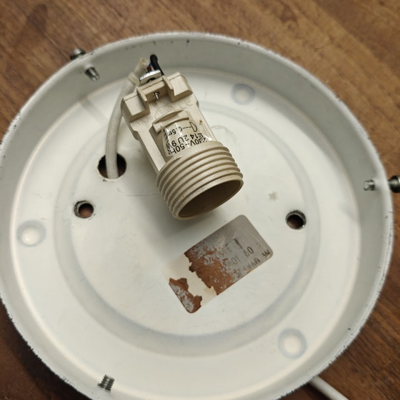 Image 1 of Vintage plafondlamp uit de jaren 70 van geperst glas | Wandlamp van getextureerd glas | Mid-century modern