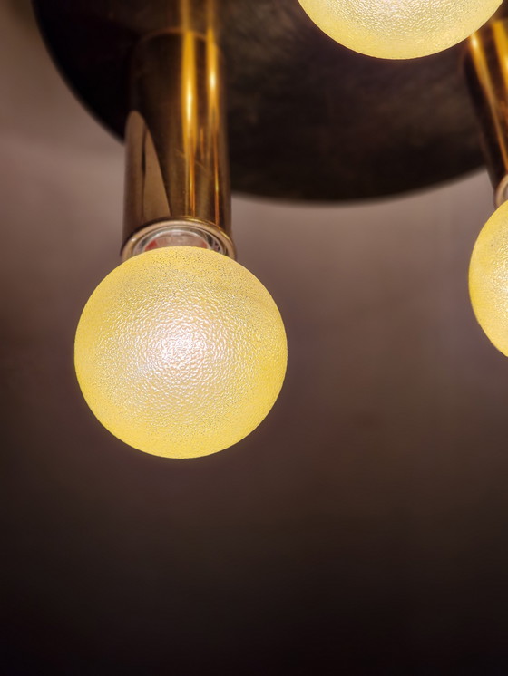 Image 1 of Midcentury TZ Leuchten Ceiling Lamp Brass 