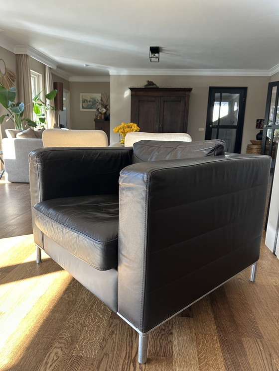 Image 1 of Ensemble de canapés en cuir paddés