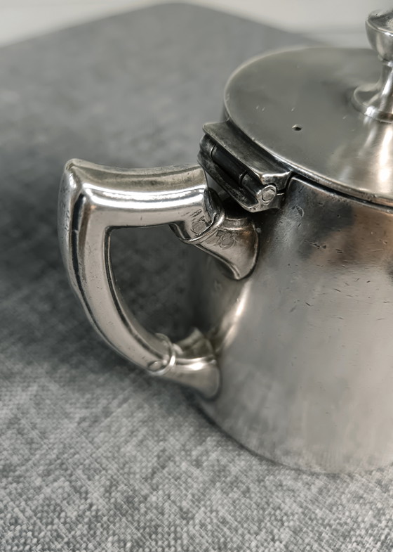 Image 1 of Arthur Krupp verzilverde theepot uit het begin van de twintigste eeuw.