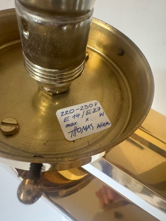 Image 1 of Opaline brass wall lights from the 1970s