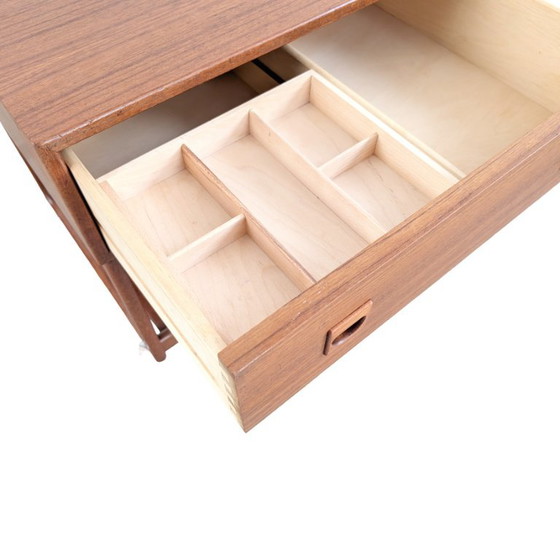 Bijzettafel uit het midden van de 20e eeuw, Erik Brouer, vintage teakhouten nachtkastje uit 1960 (photo 7 of 9)