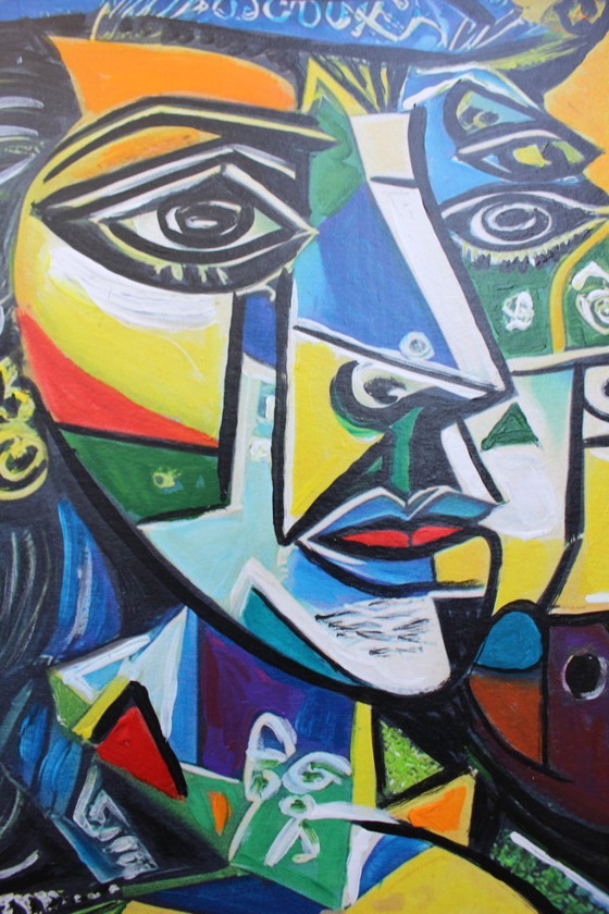 Image 1 of 1970s Cubist Oil Painting