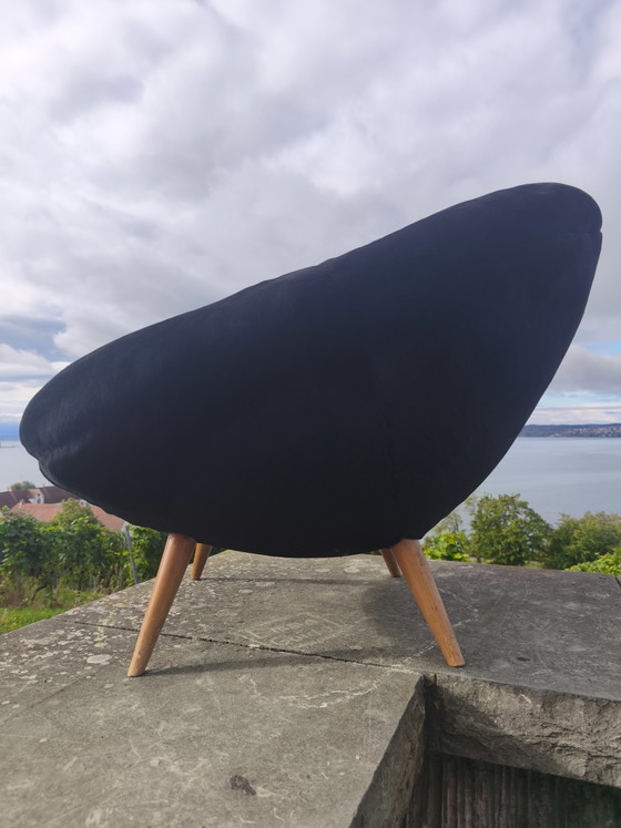 Zeldzame Oscar Niemeyer Fauteuil jaren 50 Braziliaans Design – Velvet, Wood (photo 4 of 10)